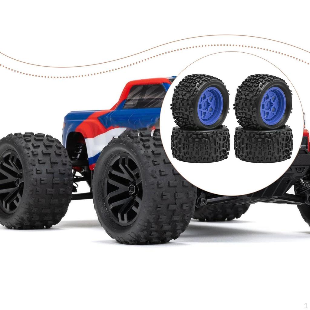 4 Pieces 1/18 RC Car Wheels and Tires Accessories Sturdy High Parts Replacement Part for