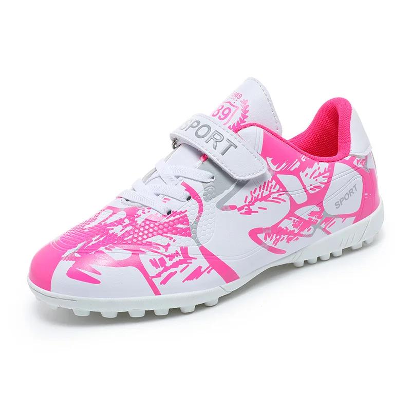 Outdoor Golden Children's Football Training Shoes AG/TF Soccer Cleats Kids Boys Quality Football Boots for Children Futsal Shoes