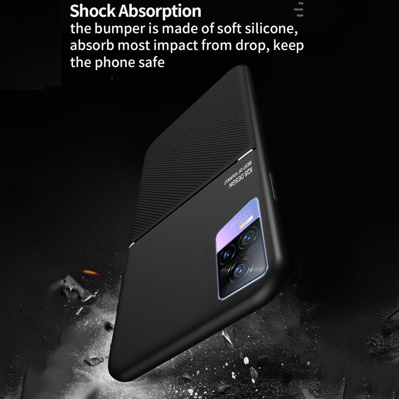 Matte Leather Soft Phone Case For Vivo V25 V21E V20 Pro SE Y20 Y30 Y50 Y70 Y31 Y51 Y52S Y35 Y73 Y73S Armor Shockproof Car Holder TPU Back Cover Shell