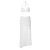 Island Vacation Style Two-piece Set Bikini Halter Spaghetti Straps