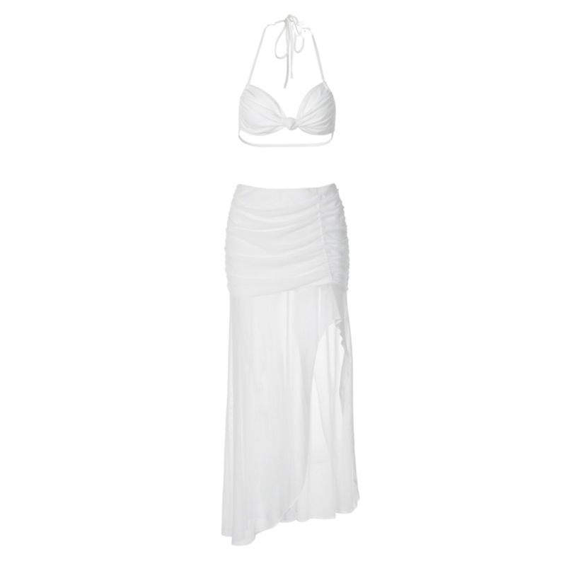 Island Vacation Style Two-piece Set Bikini Halter Spaghetti Straps