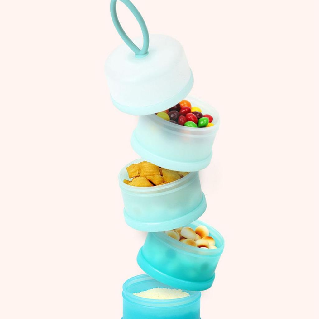 Milk Powder Dispenser 3 Layers Stackable Portable Snack Food Storage Container for Outdoor Travel