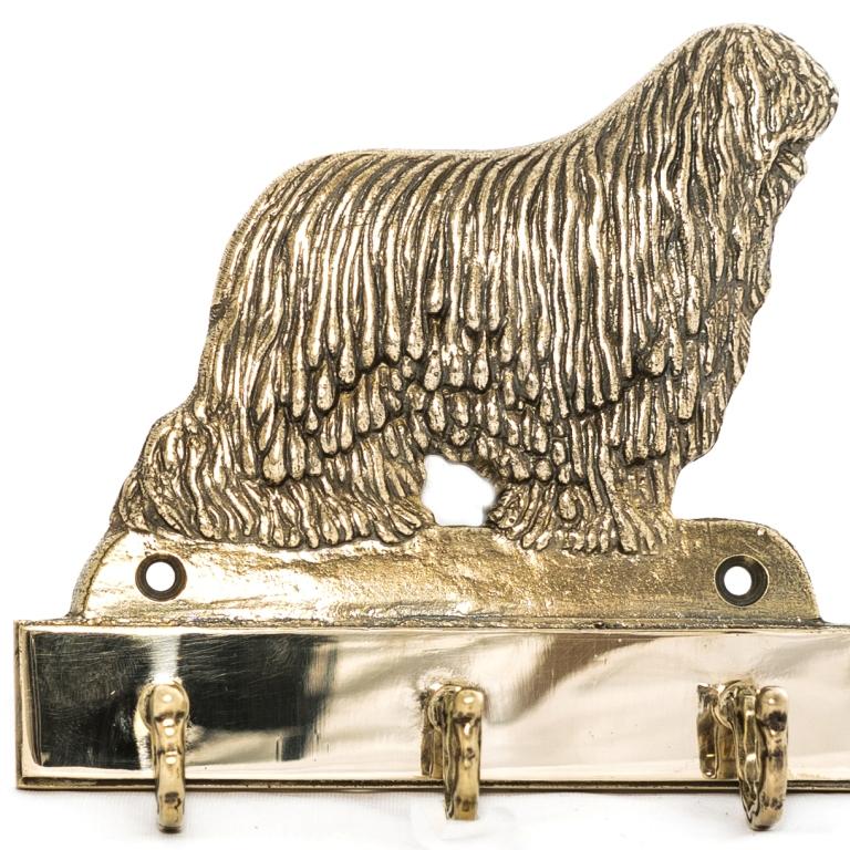 Komondor - Wieszak Na Klucze Z Psem, Mosiężny Uchwyt Na Psie Akcesoria, Elegancka Ozdoba Do Korytarza Marki Art-Dog