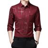 Men S Long Sleeve Turn Down Collar Striped Business Casual Dress Shirt