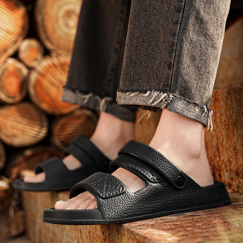 Summer Men's Slippers Non-Slip Slide Soft Quick Drying Indoor Outdoor Casual Beach Slippers Breathable Sandals Flip Flops