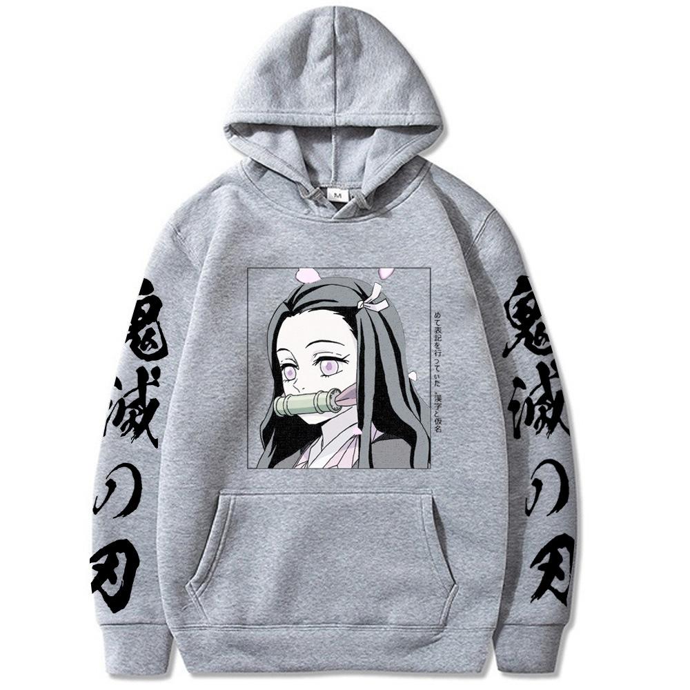 Kamado Nezuko Japanese Animation Hoodies Men Long Sleeve Sweatshirts Women Casual Harajuku Streetwear Pullovers Sudaderas