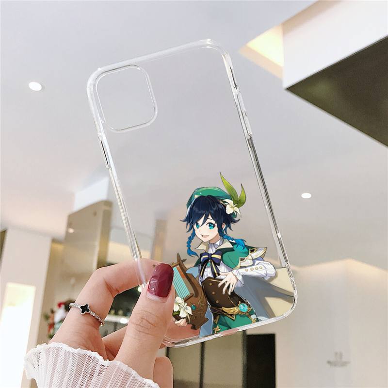 

Чехол для телефона с изображением аниме genshin Impact, прозрачный для iPhone 13, 7, 8, 11, 12 s mini pro X XS XR MAX Plus, чехол Funda iphone 12 or12pro
