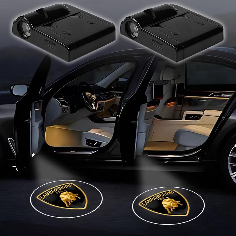 2 Pièces Lampes Projecteurs LED de Porte de Voiture Lumières de Bienvenue Décoration Pour Lamborghini LP570 LP610 Urus Gallardo Aventado Accessoire Auto