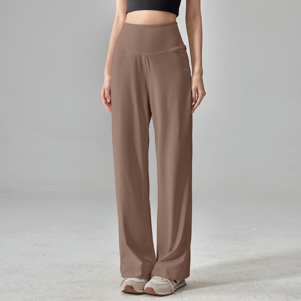 Women's Quick-Dry High Waist Yoga Pants - Slimming, Breathable, Straight-Leg Fitness Pants for Fall and Winter.