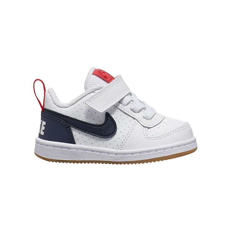 Nike Court Borough Low Top Skateboard Shoes White Blue Red Infant And Toddler 870029-105