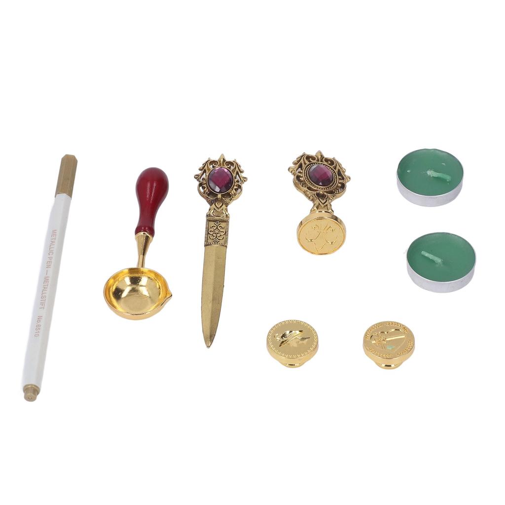 Wax Stamp Kit European Retro Stamp Hand Account Envelopes Paint Sealing Wax Kit Gift Earth Box Decoration