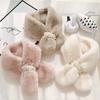 Women's Fur Collar Polyester Fiber Pearl Buckle Cross Thickening Imitation Fur Rex All-match Scarf