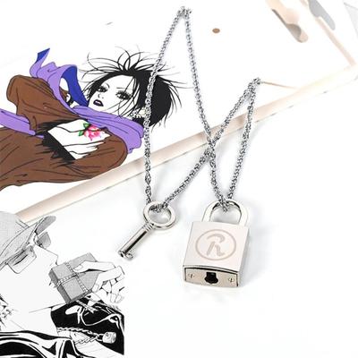 Anime Oosaki NANA Necklace Unisex Honjo Ren Lock Key Pendant Ai Yazawa Cosplay Choker Accessories Prop Jewelry