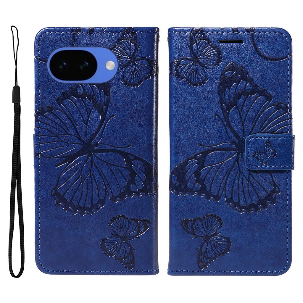 For Google Pixel 10a Wallet Case Floral Butterfly Imprinted Leather Phone Cover Stand