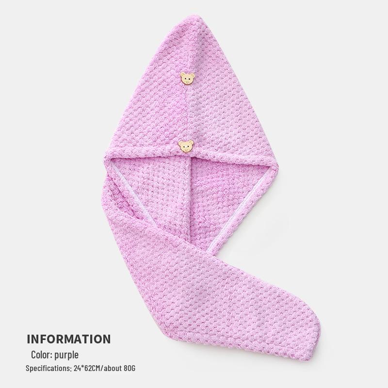 Women's Quick-Dry Coral Fleece Hair Towel and Bath Cap