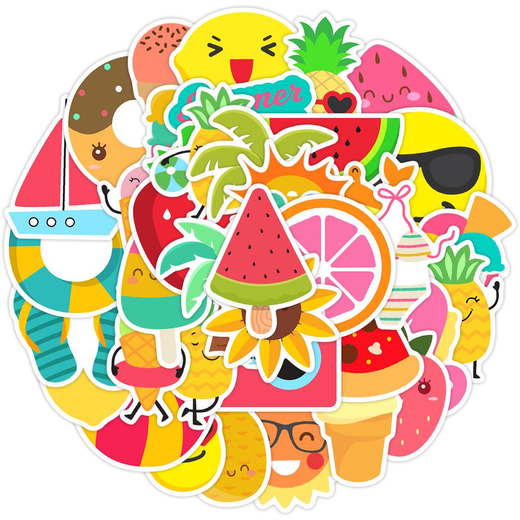 50 Sommer Graffiti Aufkleber Cartoon Kreativ Wasserdicht Dekorativ Laptop Handy Thermos Aufkleber