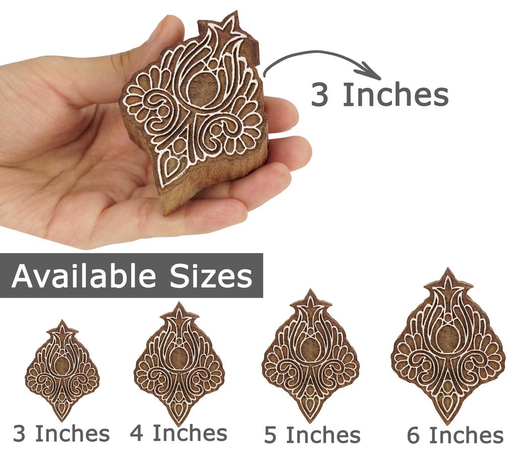 IBA Indianbeautifulart Textile Printing Block Asian Floral Motif Hand Carved Wooden Stamp Wood Block Printing