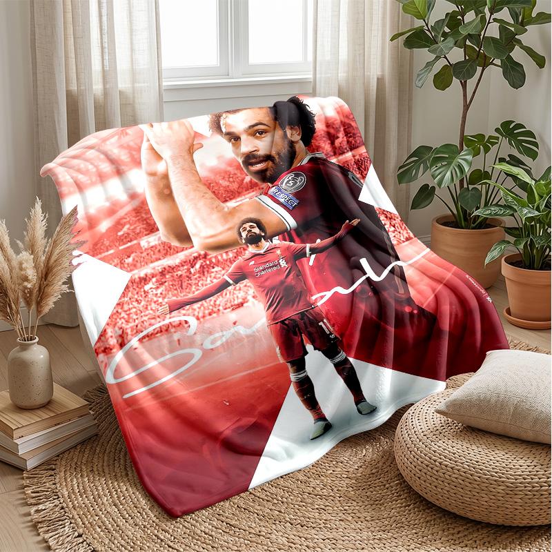 Coperta a tema Mohamed Salah Morbida coperta in flanella Coperta morbida in peluche Coperta accogliente per divano e letto per la decorazione della casa