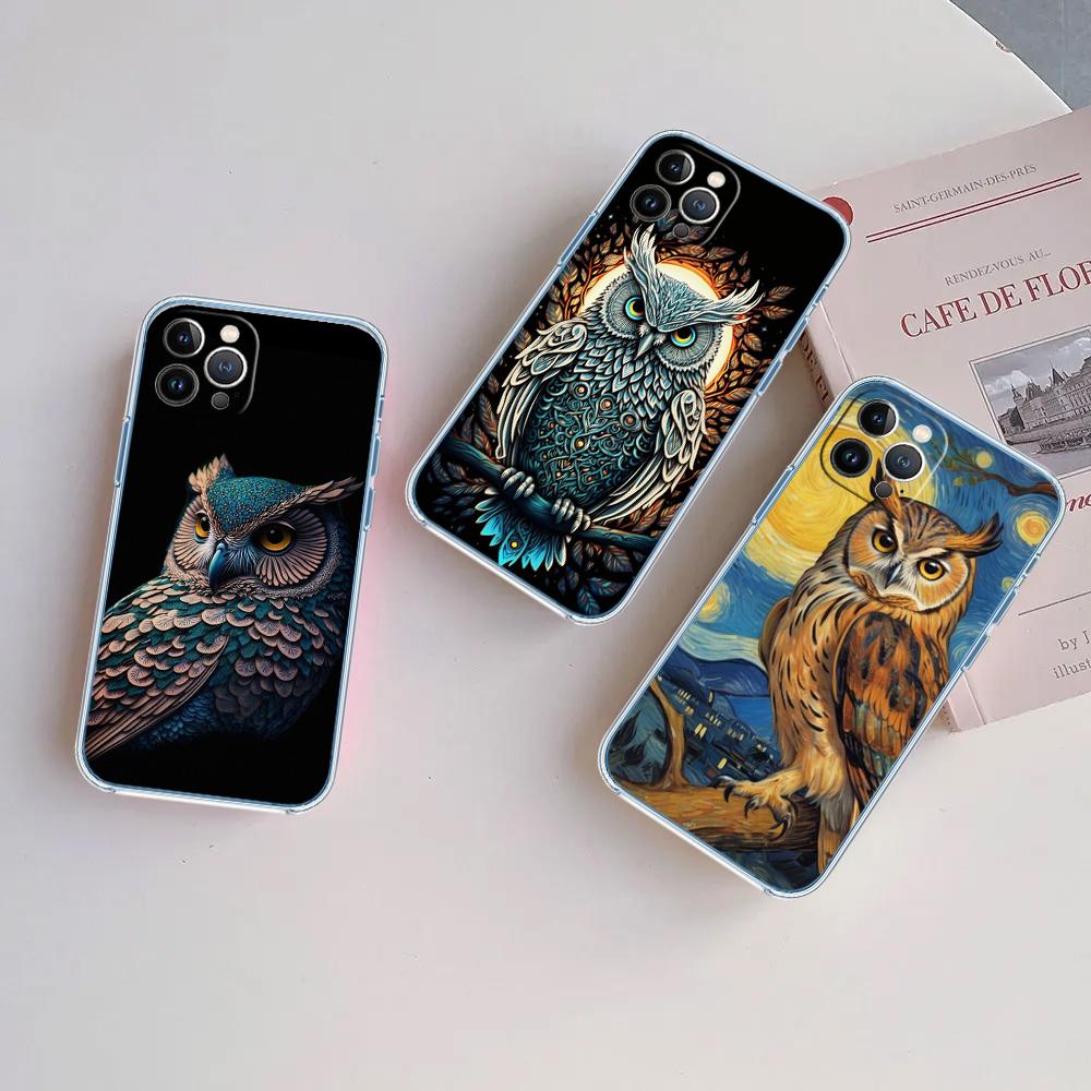 LO20 Cartoon Art Owl Phone Case for LG K22 K30 K40 K40S K41 K42 K50 K50S K51 K51S K52 K61 K62 K71 K92 Q60 Q61 V40 V50 V60
