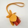 Hanger Flower Pu Leather Pendant Handmade Bag Pendant Trendy Leather Keychain  Bag Ornament