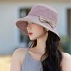 Premium sense bucket hat spring and summer hat women's thin sunshade sunscreen hat bow show face small quick drying sun hat