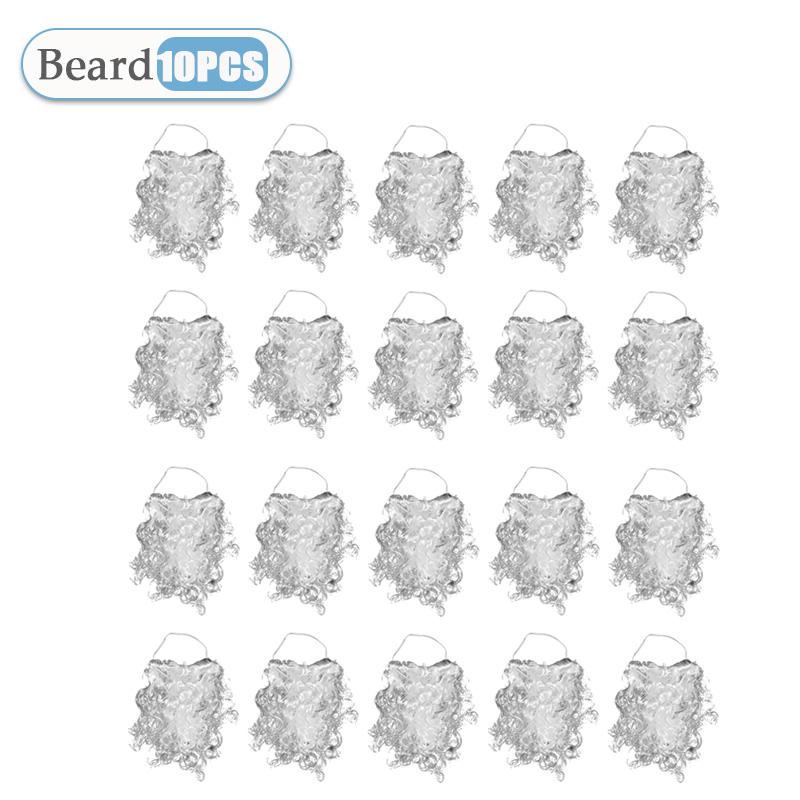 20PCS Funny Big Santa Beard Costume Fake White Beard Christmas Santa Claus Cosplay Accessories for Kids Adults Xmas Party Supply