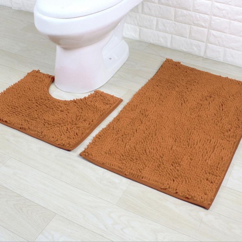 Bathroom Rugs Chenilles Bath Mats Set of 2 Nonslip Bath Mats Super Absorbent UShaped Carpets Decoration Machine Wash