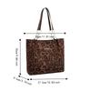 PU Leather Leopard Print Shoulder Bag Zipper Closure Tote Bag Chain Strap Handbag  Commuting