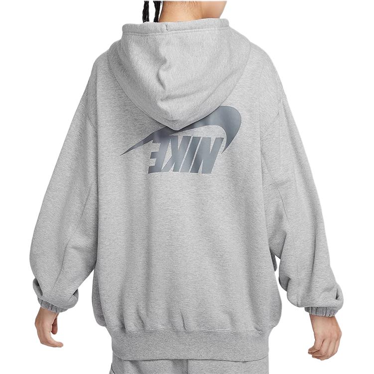 Nike Giacca da lavoro a maniche lunghe con cappuccio in maglia con stampa logo Giubbotti da donna Grigio FV7516063