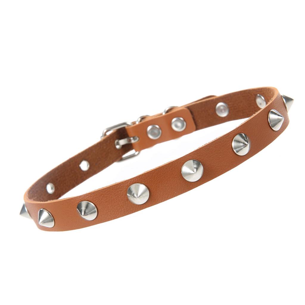 Harajuku Gothic Spike Studded Leather Choker Necklace for Women