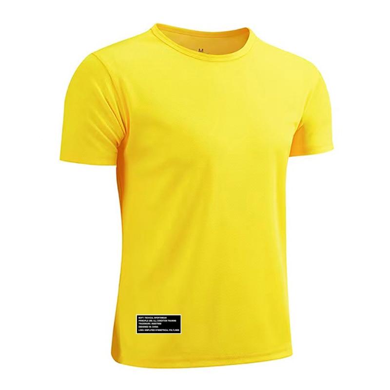 

Спортивная дышащая свободная футболка мужская быстросохнущая летняя крутая повседневная футболка с коротким рукавом XXXL жёлтый