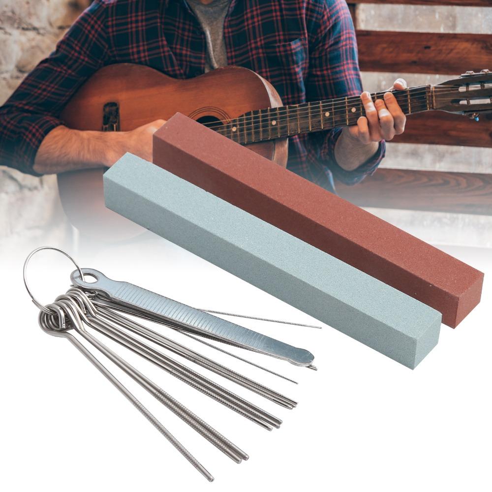 Stainless Steel+Sharpening Stone Guitar Maintenance Kit Multi-color Fret Polishing Tool For Guitar