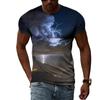 Summer New Fashion Lightning Graphic T Shirts For Men Casual 3D Natural Climate Print T-shirts Personality Cool Blouse T-shirts