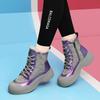 Fleece thickened warm Northeast snow boots children's large cotton boots autumn and winter new British style thick-soled high-top short boots
