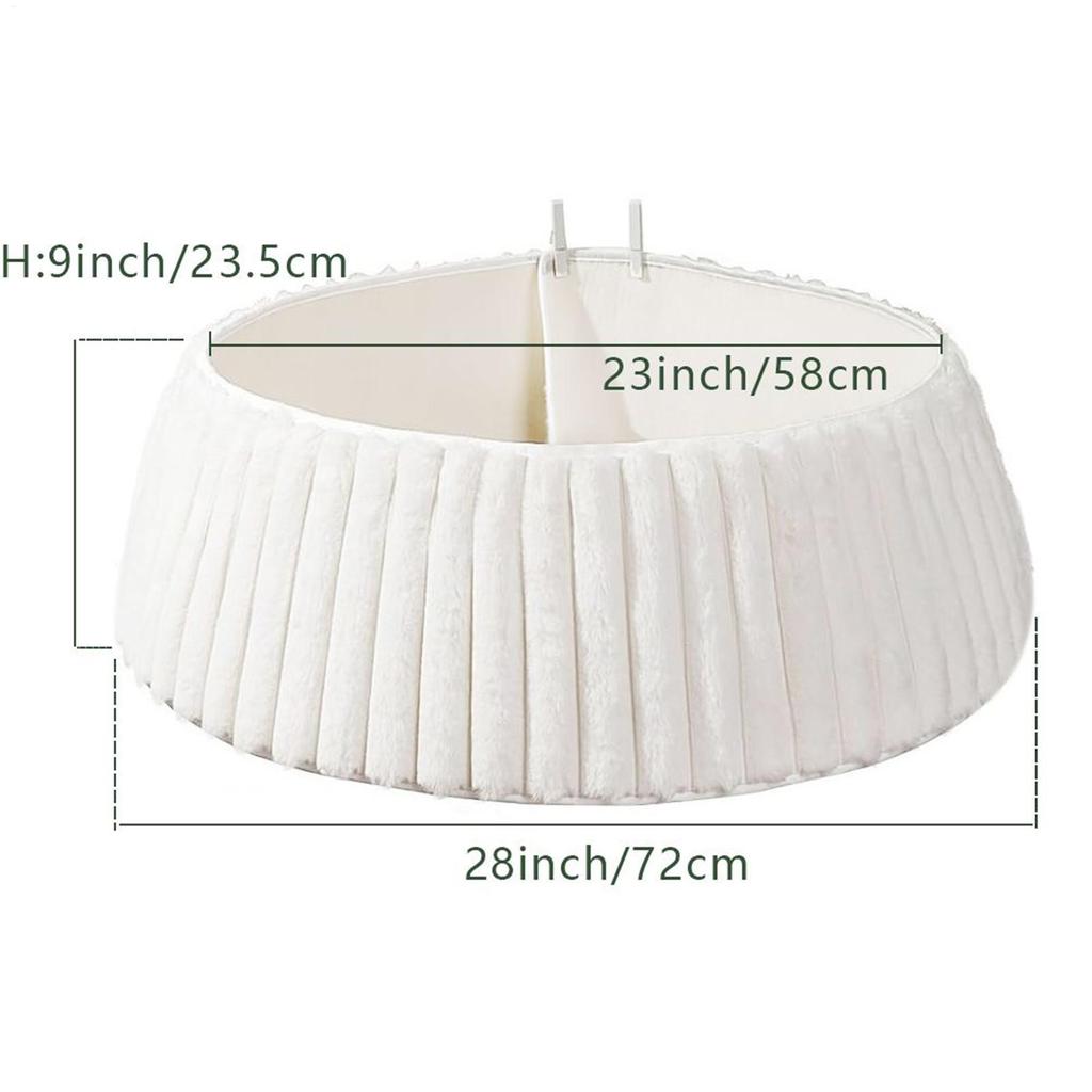 Christmas Tree Collar White Rustic Plush Soft Skirt Bohemian Artificial Tree Collars For Outdoor Indoor Farmhouse Home Holiday
