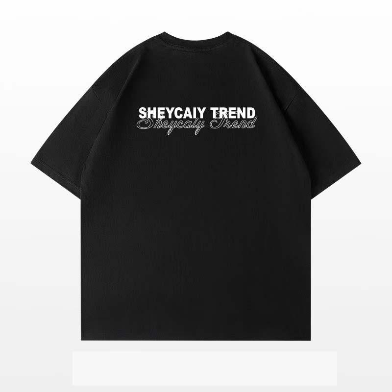 American Letter Print T-shirt Men 2025 New High Quality 100%Cotton Short Sleeve Tee Casual Street Gym Sport Y2k Top Male Clothes