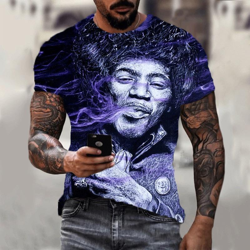 Nuova T-shirt 3D Harajuku Stampa Bob Marley da Uomo a Maniche Corte Estiva Casual Traspirante Oversize Moda Popolare Cime Rapper