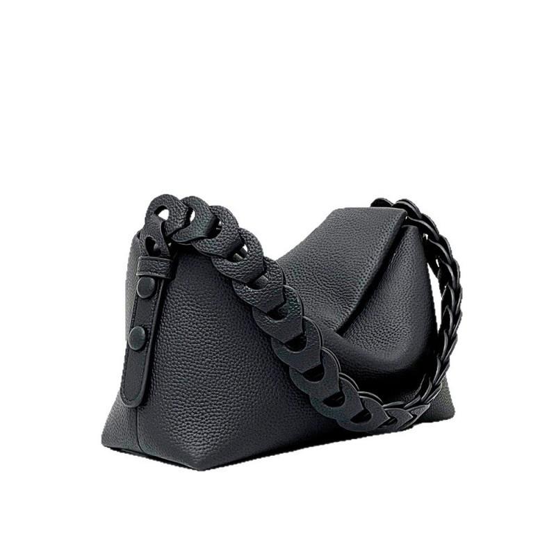 Small Woven Pillow Bag Genuine Leather Versatile Handbag Commuting Shoulder Large Capacity Simple Crossbody