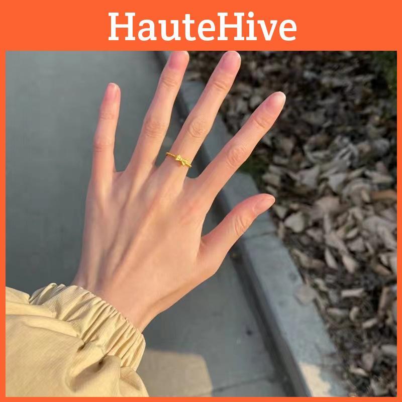 New Stunning 2022 Style Brass Gold Plated Women Butterfly Ring Geometric Design For Lovers Nature