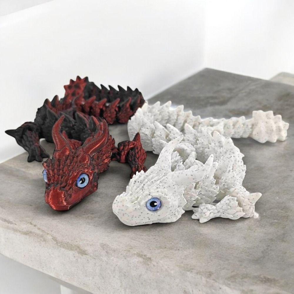 

All-in-one Molding 3D Printed Dragon Simulated Eye 3D Articulated Dragon Toys Kid Gift style D