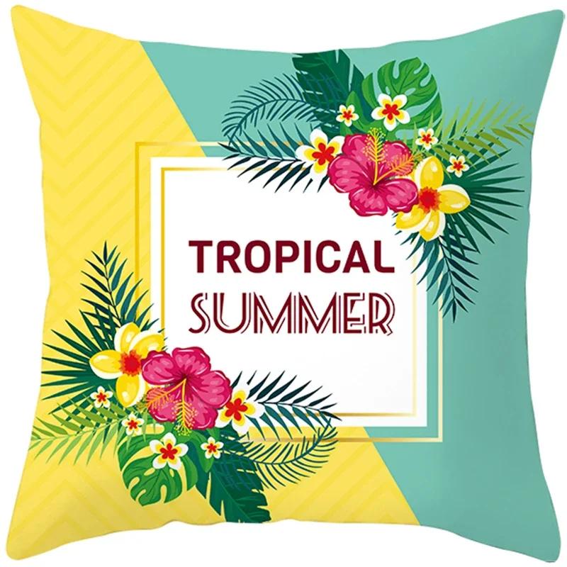 Summer Nordic Plant Pillow Case Tropical Style Cushion Cover Polyester  Pillow Cushion Covers Funda x