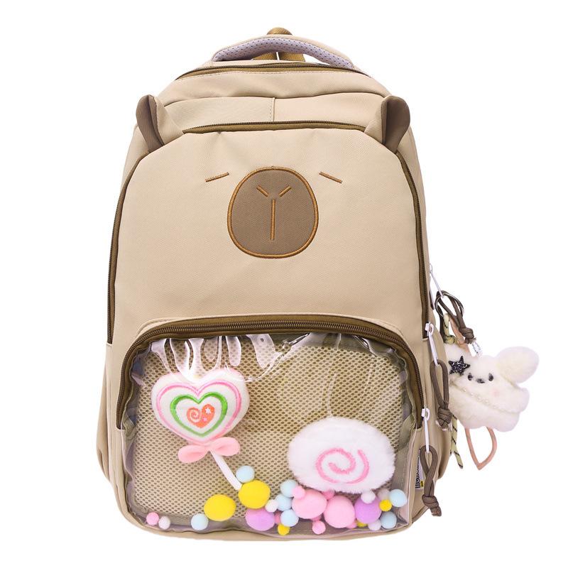 Schoolbag female new cute ugly cute cartoon pain layer backpack high value primary and secondary school students large capacity backpack male
