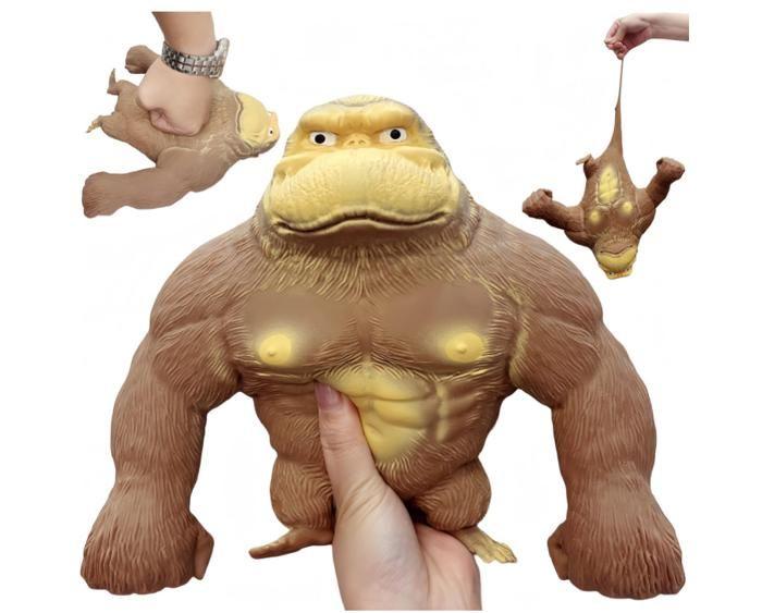 Jouet anti-anxiété - Gorille en latex - Doux - Squeeze - Pour enfants à partir de 3 ans