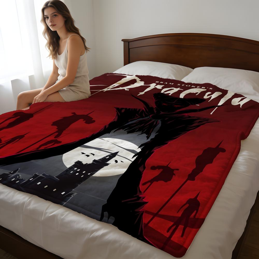 Throw High-Density Short Plush Blanket For Sofa Nap Air-Conditioned Room Soft Skin-Friendly Dracula