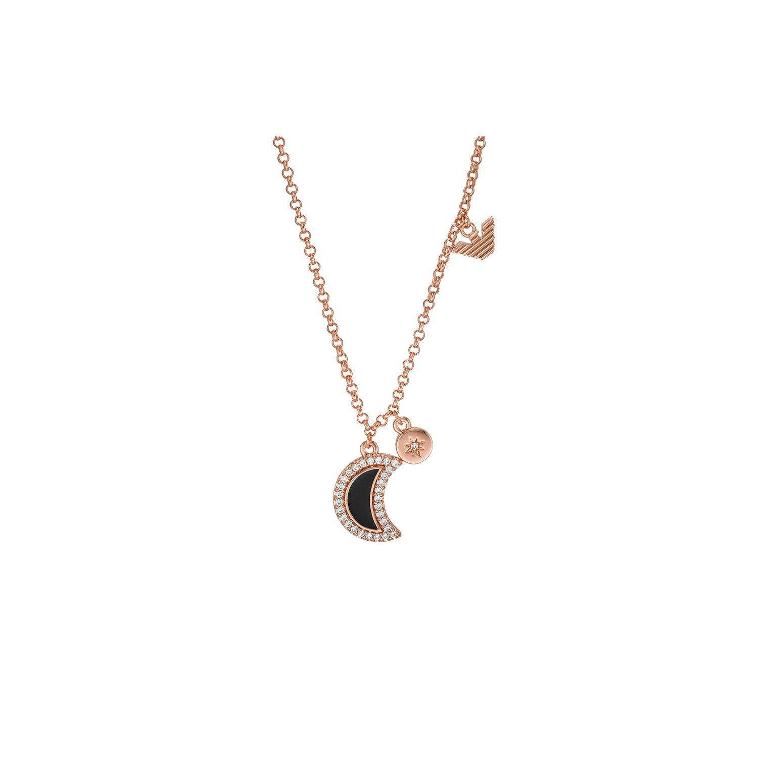 Emporio Armani Fashion Diamond Moon Eagle Logo Necklace Women necklace EGS2958221 Basic Packaging-Box