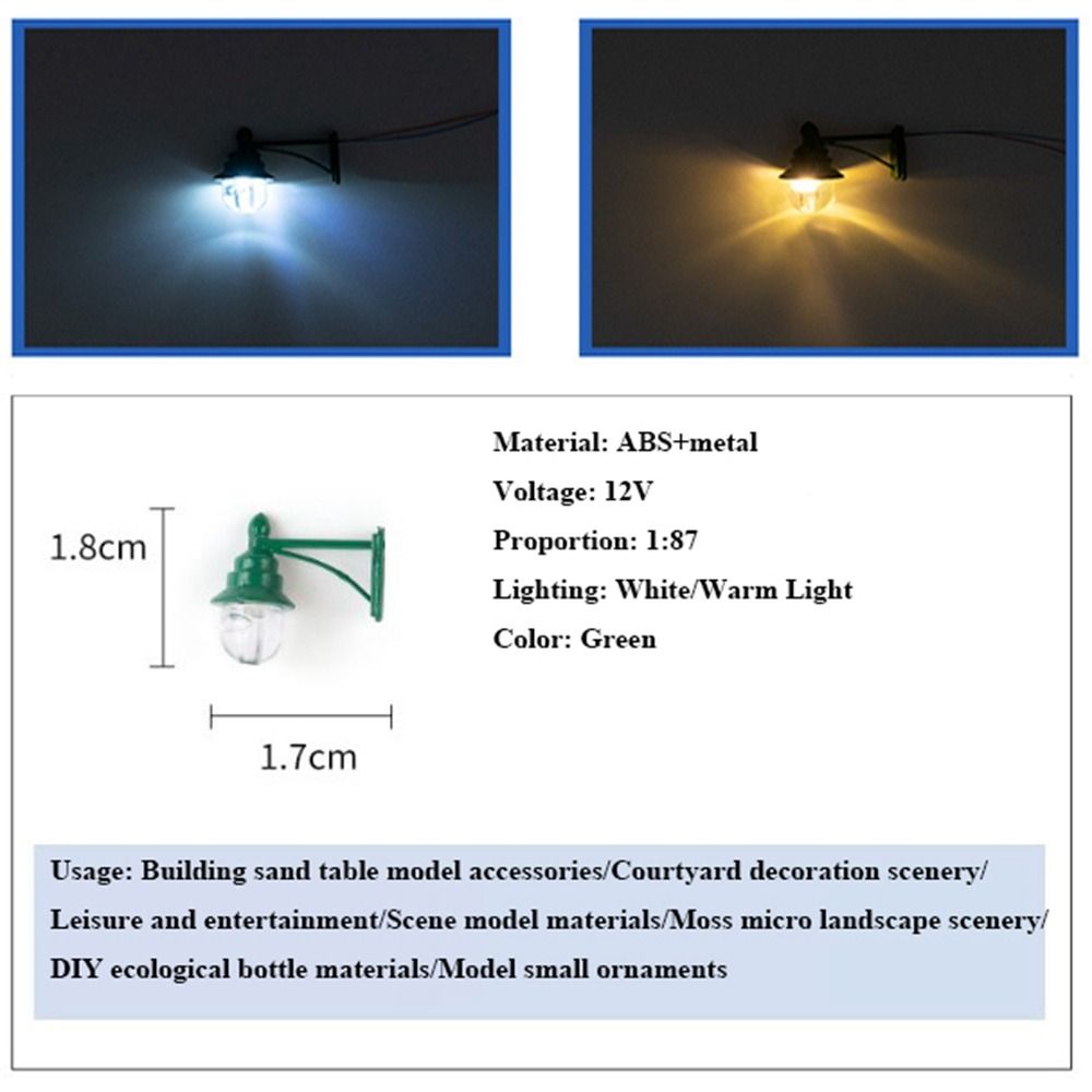 ABS Metal Material Dollhouse Wall Lamp 1.7*1.8cm/2.2*2.7cm Garden Yard Led Light