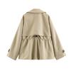European and American style, new women's clothing, fashionable, versatile, adjustable waist short trench coat 631804