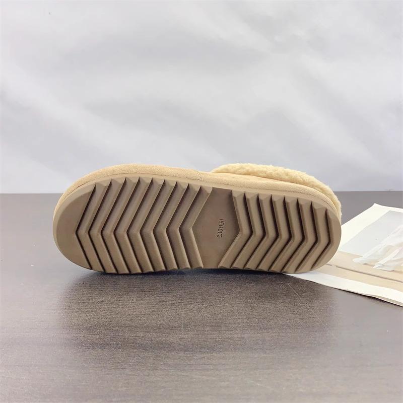 Thick-soled plush shoes retro women's outer wear winter new lace-up versatile cotton slippers
