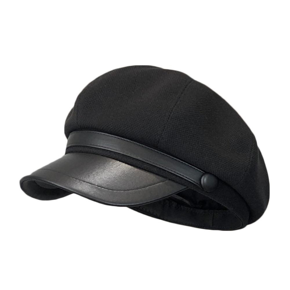 

Vintage Painter Octagonal Cap Woolen Newsboy Pumpkin Hat Adjustable Winter Beret Hat for Women чорний