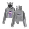New KPop Demon Hunters Pullover Girls Casual Cat Cropped Hoodies Female Long Sleeve Sweatshirts Crop Top Women's Hoodie Sexy Tops
